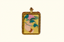 Lotus ghau pendant close up hand painted Himalayan spiritual art