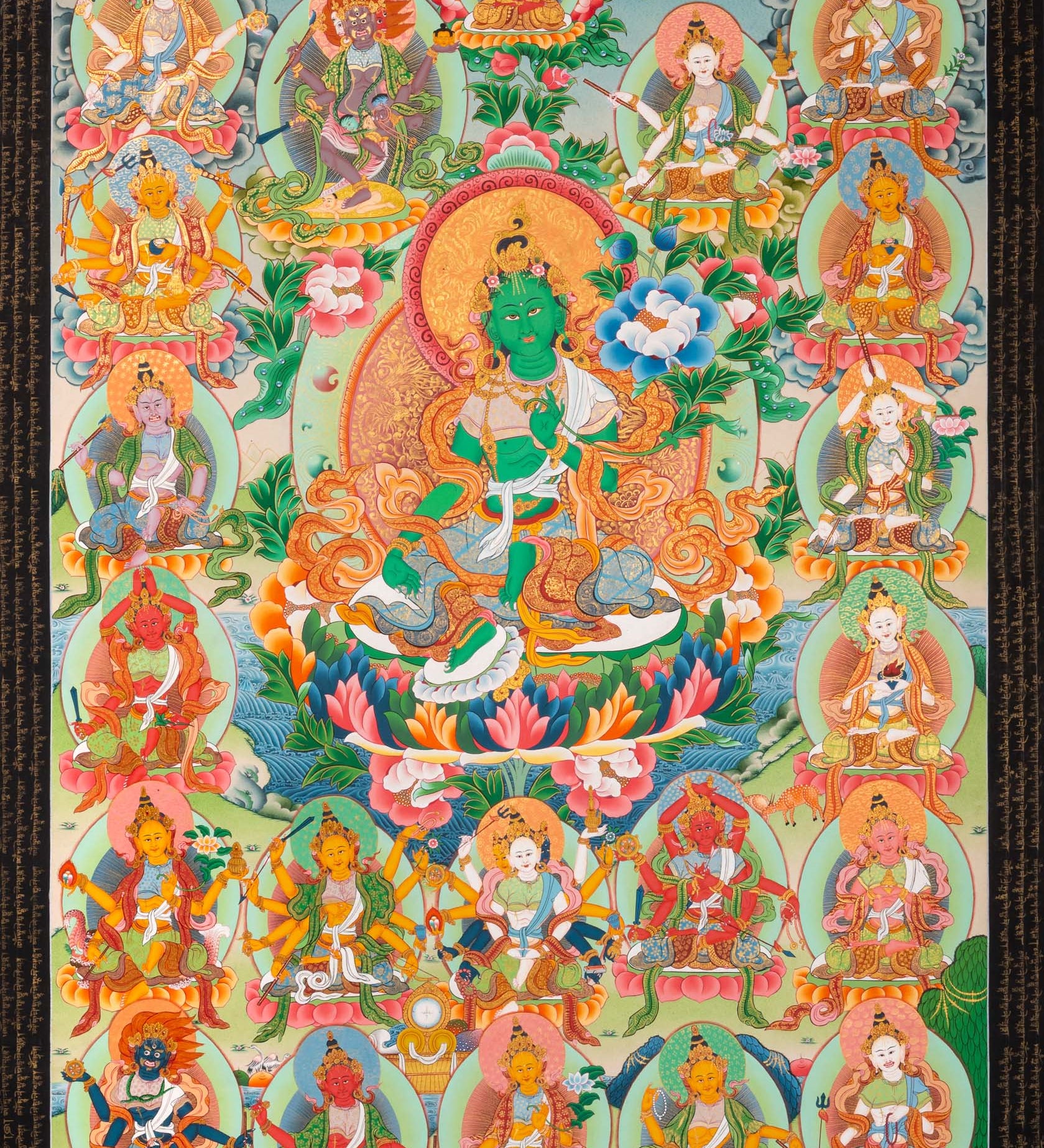 Green Tara Thangka - Sacred Tibetan Painting