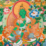 Green Tara Thangka - Sacred Tibetan Painting