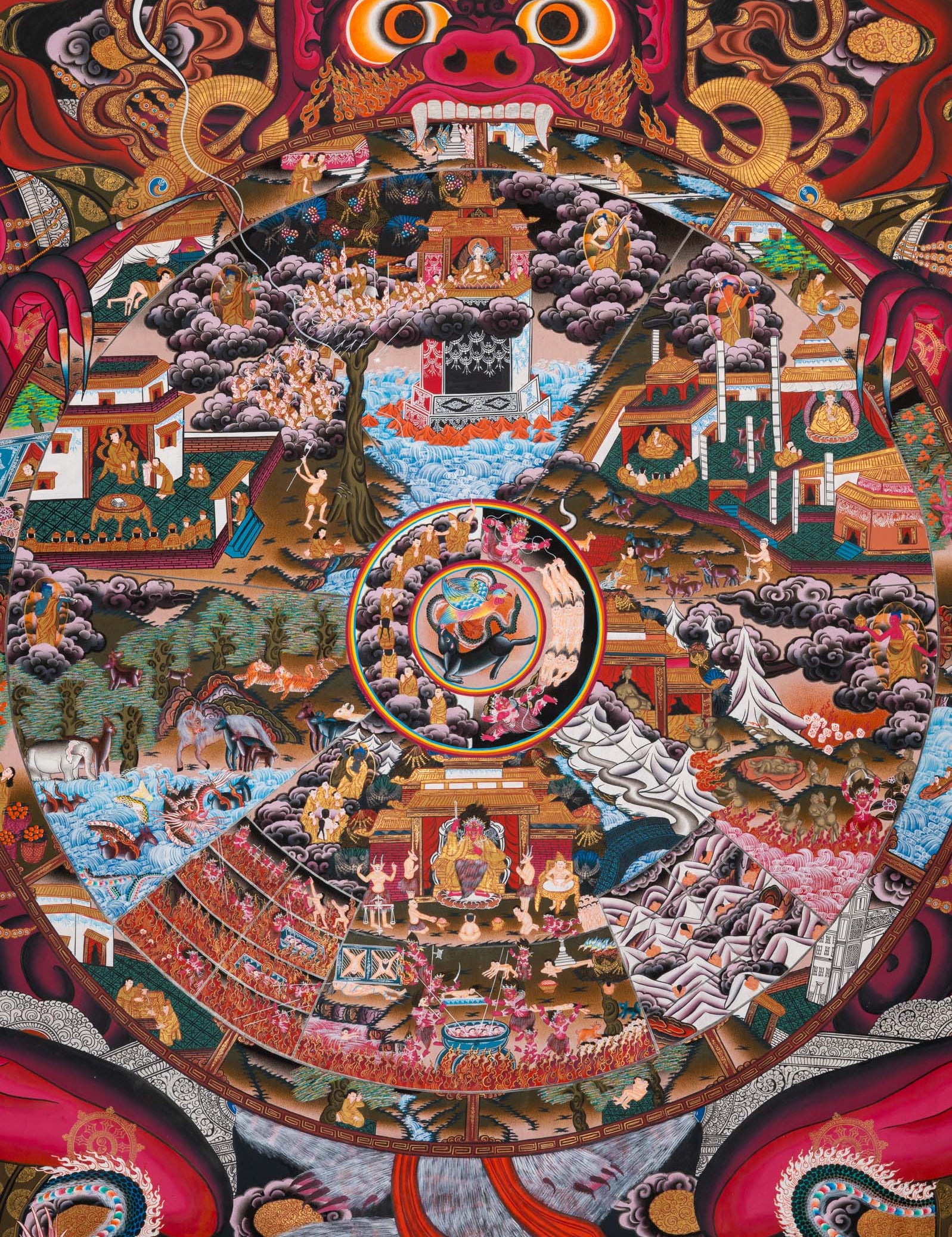 Wheel of Life Thangka - Sacred Tibetan Painting