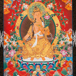 Maitreya Buddha Thangka - Sacred Tibetan Painting