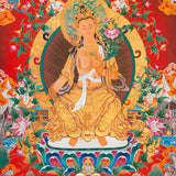 Maitreya Buddha Thangka - Sacred Tibetan Painting