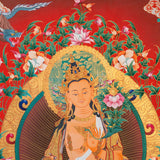 Maitreya Buddha Thangka - Sacred Tibetan Painting