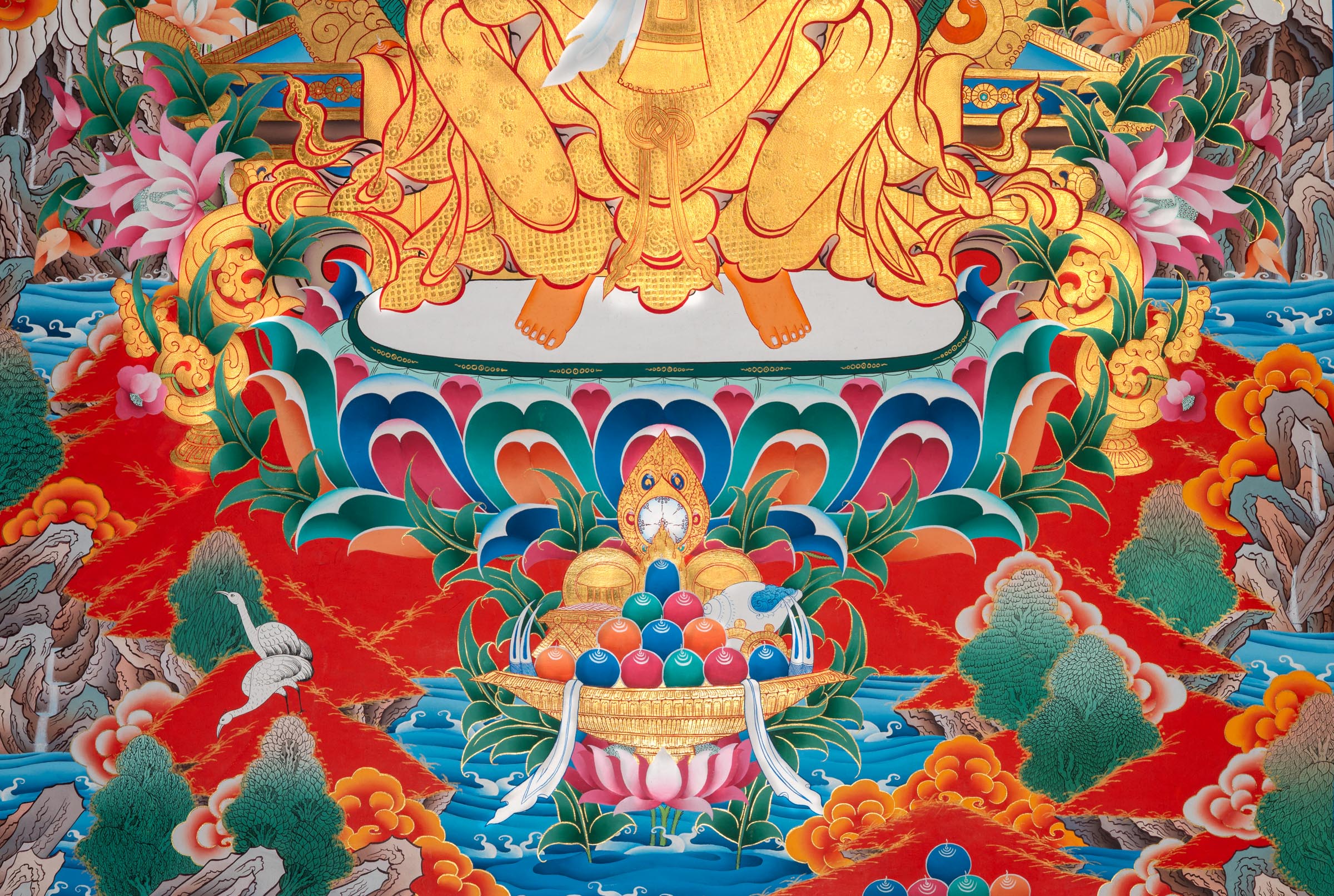 Maitreya Buddha Thangka - Sacred Tibetan Painting