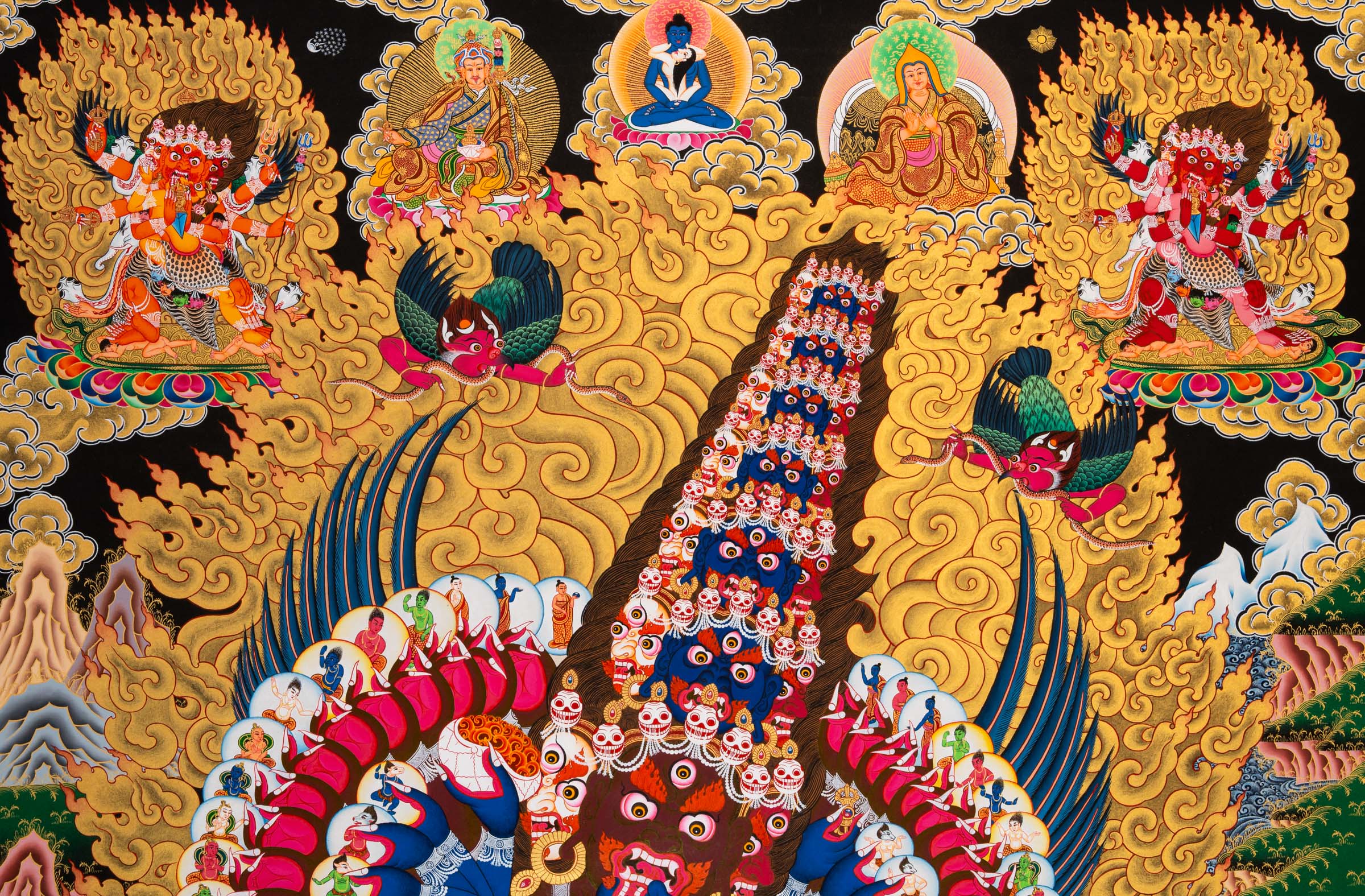Heruka Deity Thangka – Sacred Handpainted Art