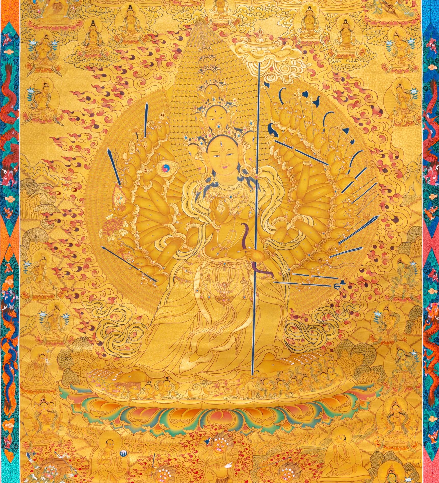 Dhukkar (Sitatapatra) Thangka - Handpainted Tibetan Art