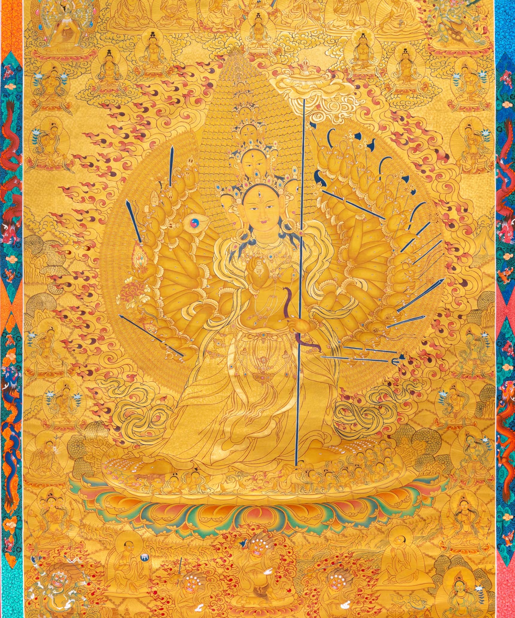 Dhukkar (Sitatapatra) Thangka - Handpainted Tibetan Art