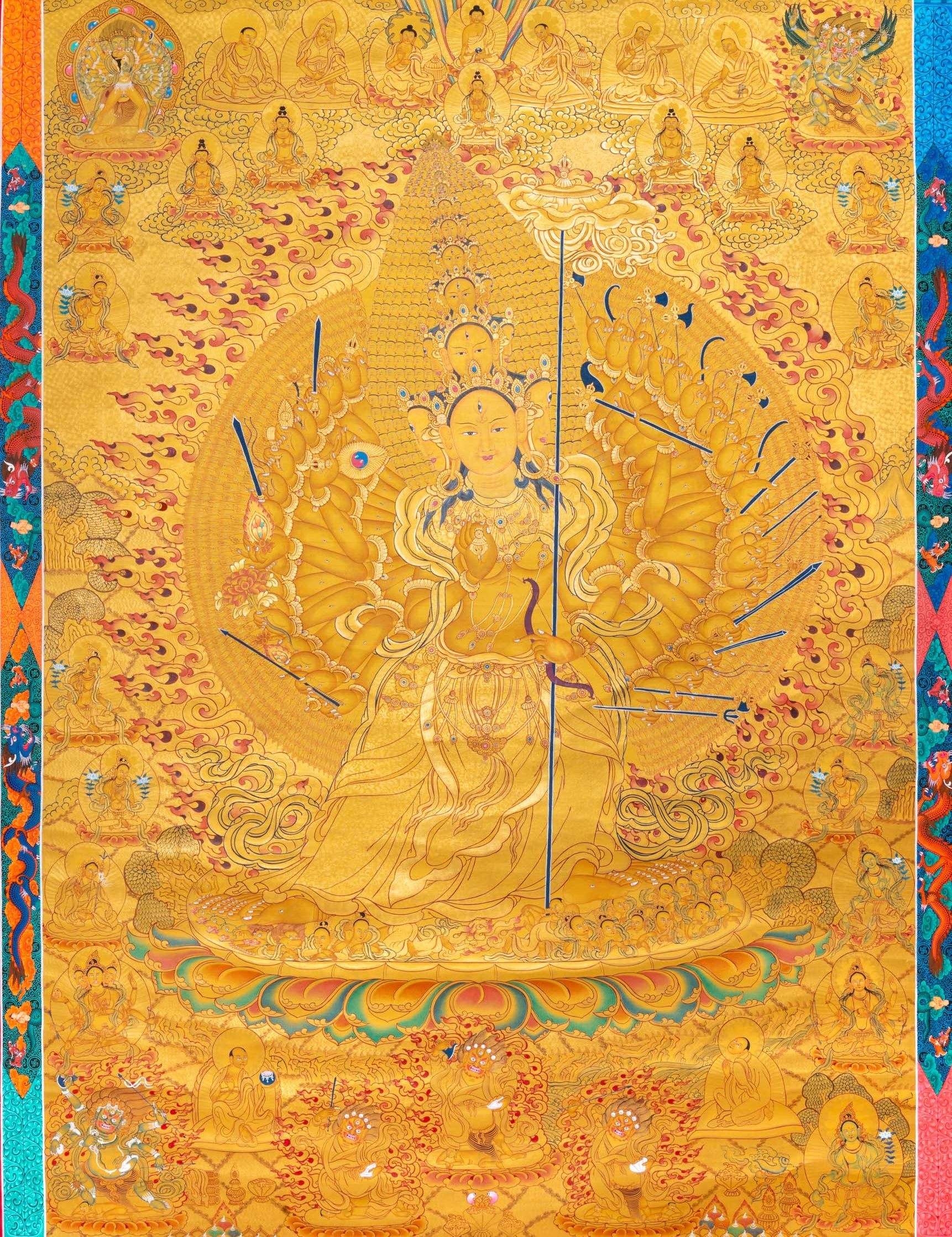Dhukkar (Sitatapatra) Thangka - Handpainted Tibetan Art