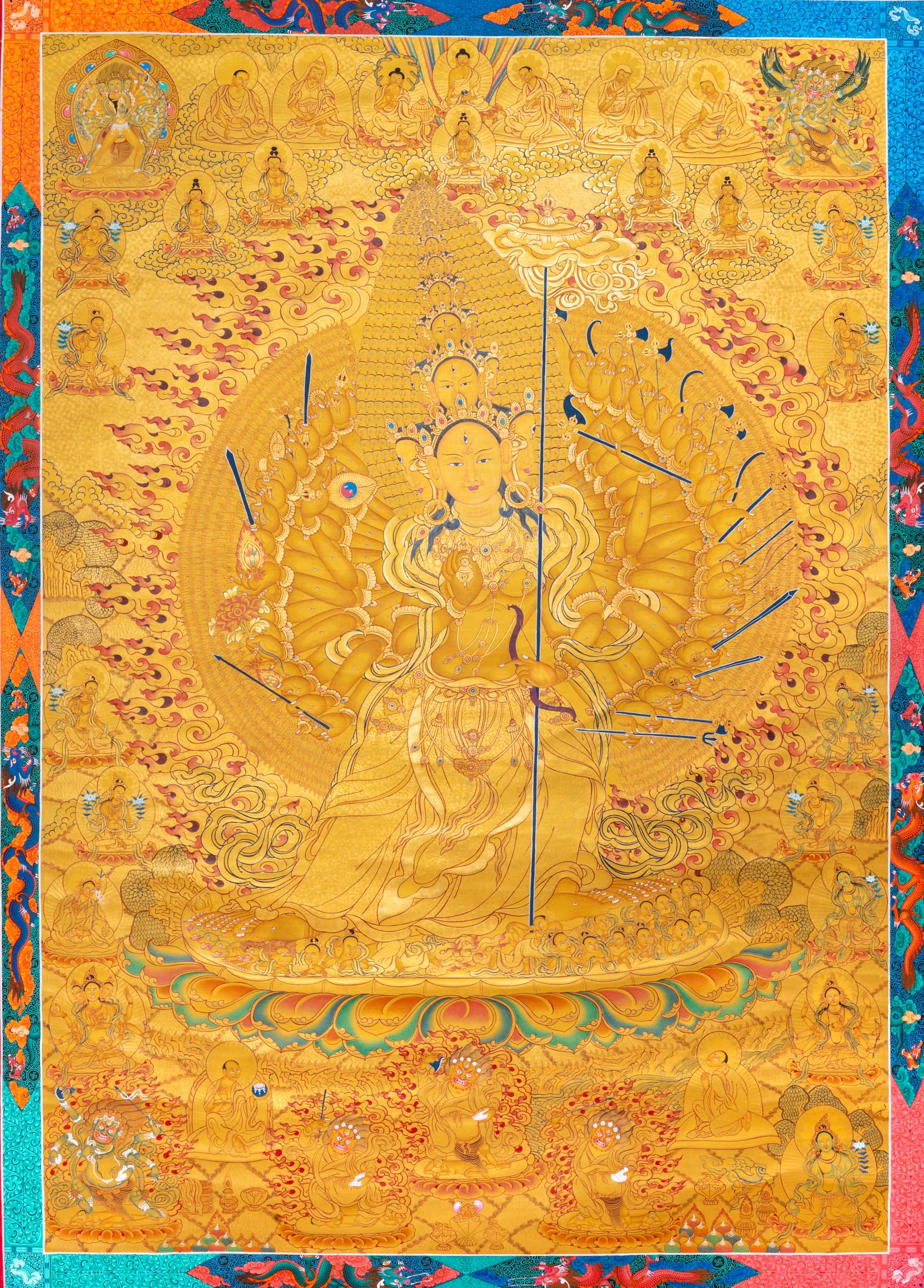 Dhukkar (Sitatapatra) Thangka - Handpainted Tibetan Art