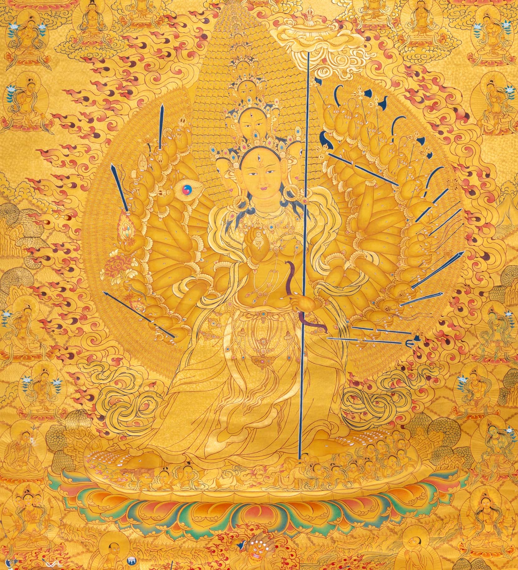 Dhukkar (Sitatapatra) Thangka - Handpainted Tibetan Art
