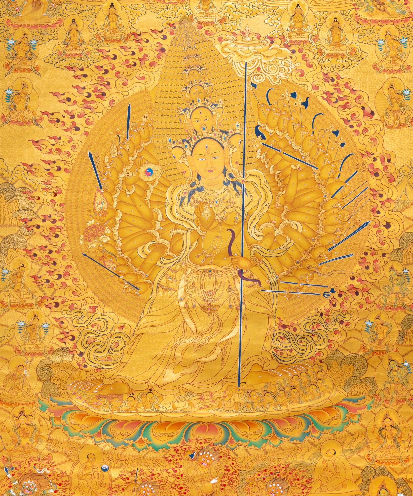 Dhukkar (Sitatapatra) Thangka - Handpainted Tibetan Art