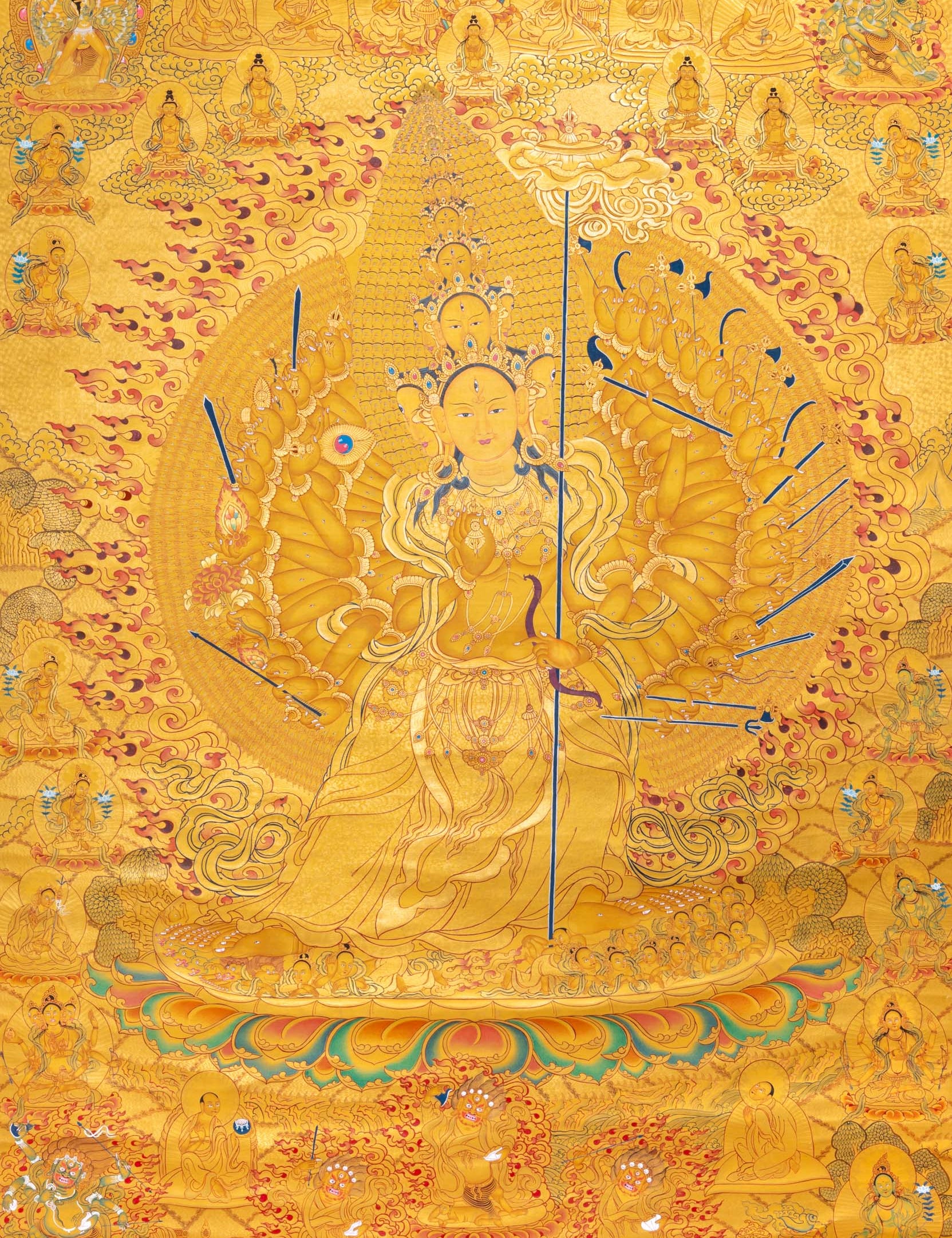 Dhukkar (Sitatapatra) Thangka - Handpainted Tibetan Art