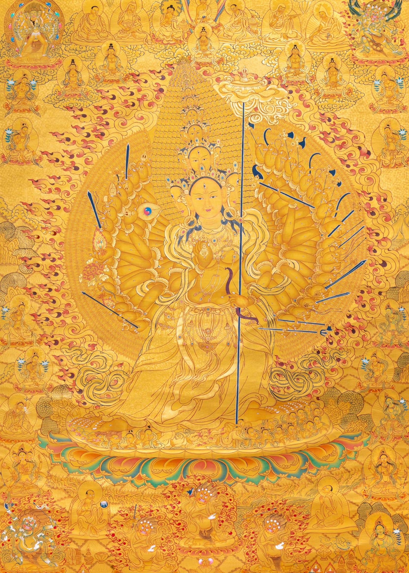 Dhukkar (Sitatapatra) Thangka - Handpainted Tibetan Art