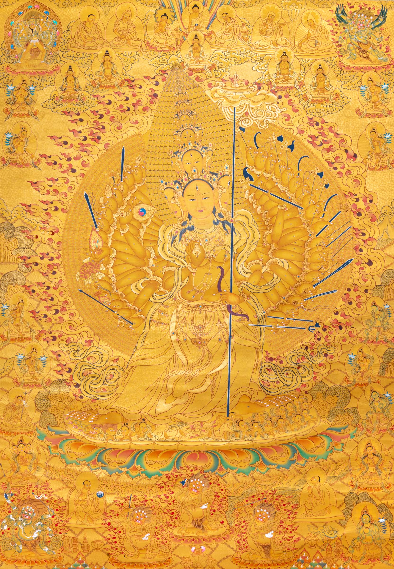 Dhukkar (Sitatapatra) Thangka - Handpainted Tibetan Art