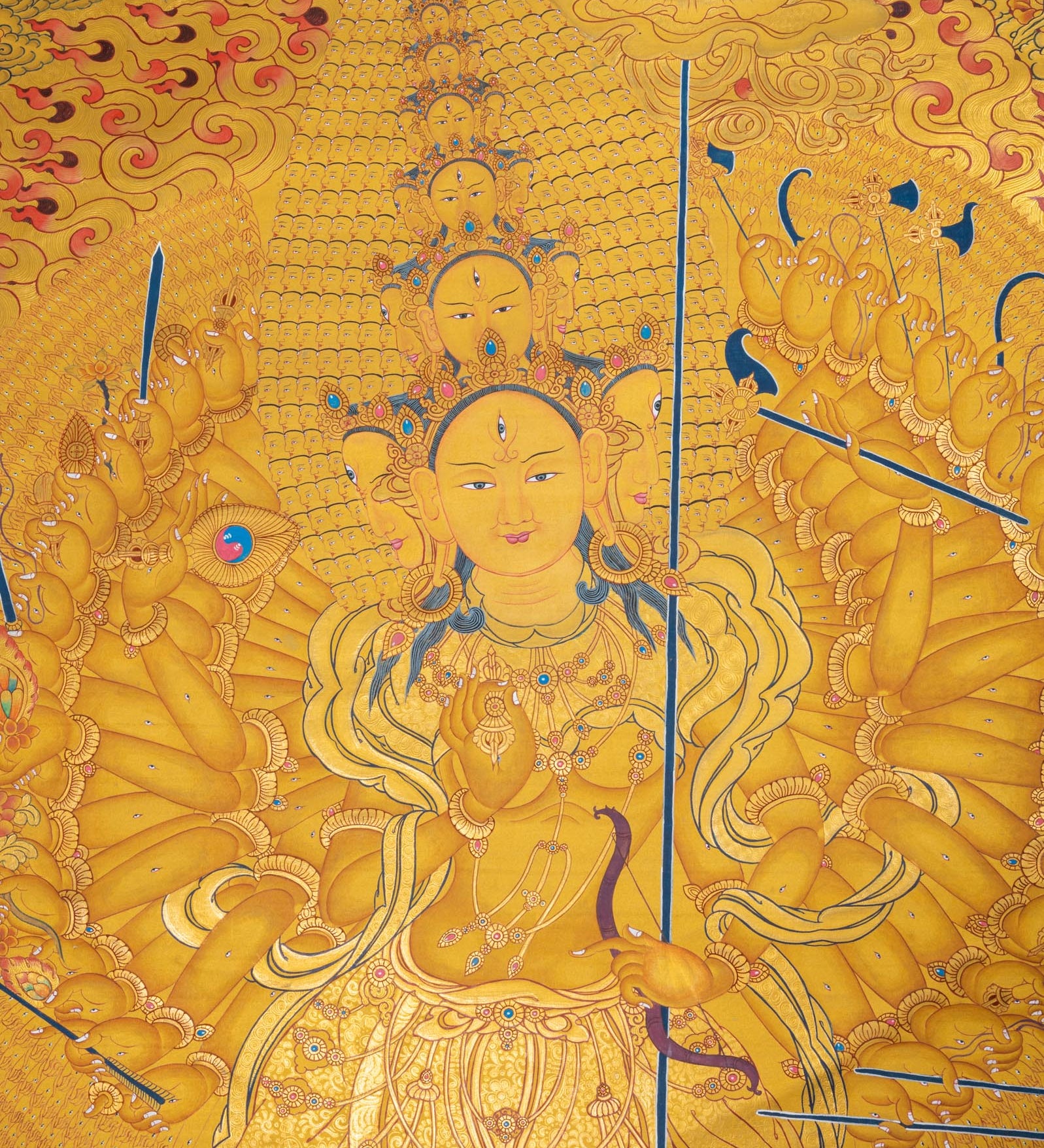 Dhukkar (Sitatapatra) Thangka - Handpainted Tibetan Art