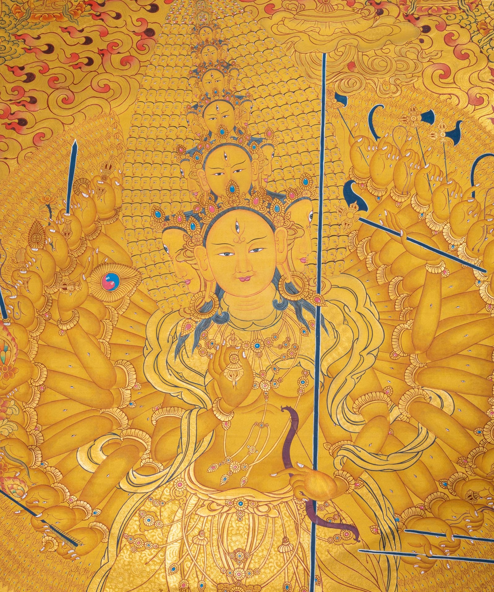 Dhukkar (Sitatapatra) Thangka - Handpainted Tibetan Art