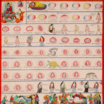 Tibetan Medicine Plant Thangka Painting showing traditional herbal medicine illustrations, body diagrams, healing scenes, medical symbols