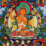 hand painted manjushri buddhist thangka for altar decor