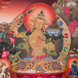 Hand-Painted Manjushri Thangka - Sacred Tibetan Painting