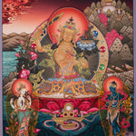 Hand-Painted Manjushri Thangka - Sacred Tibetan Painting