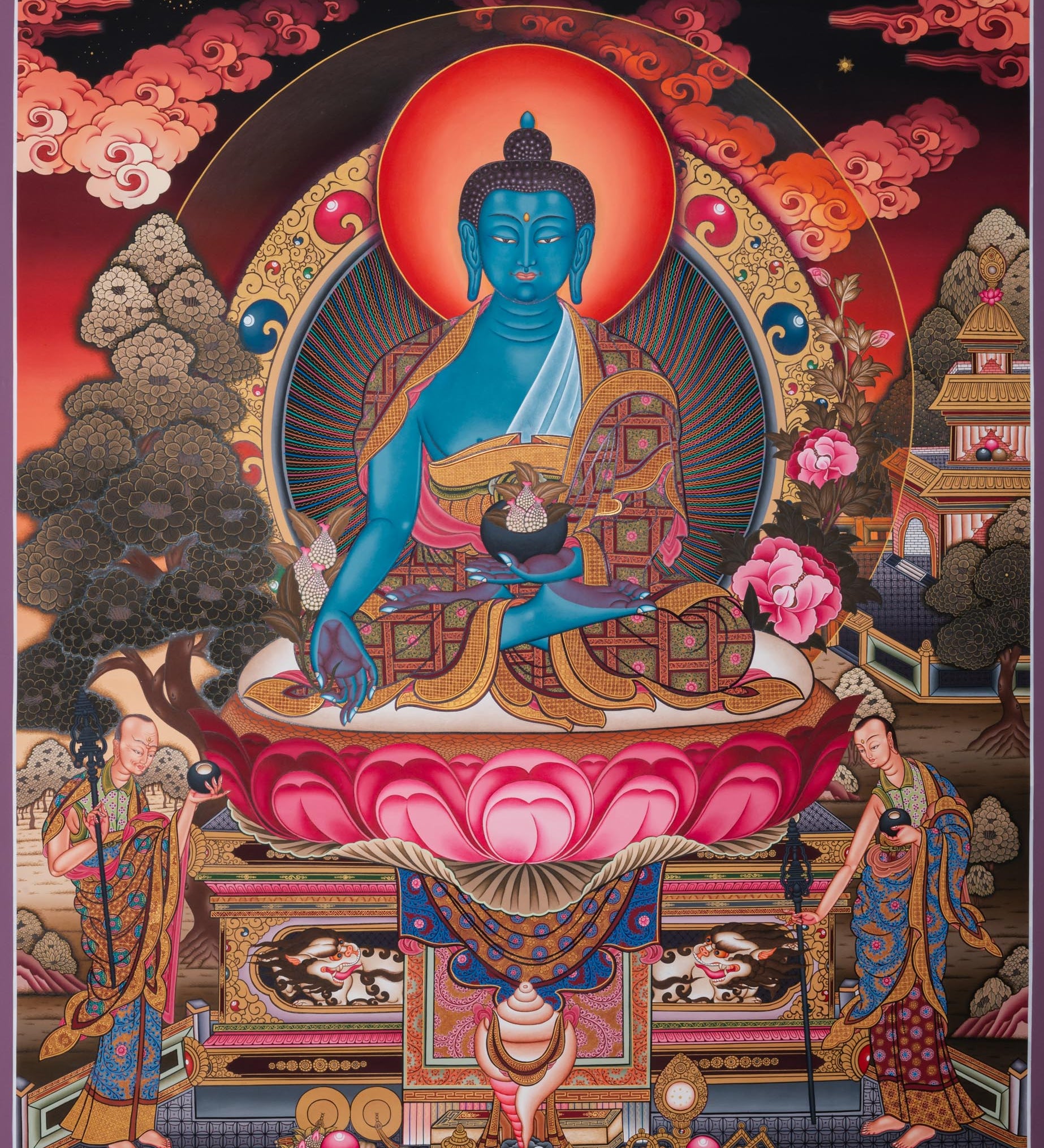 Medicine Buddha Thangka - Sacred Tibetan Art