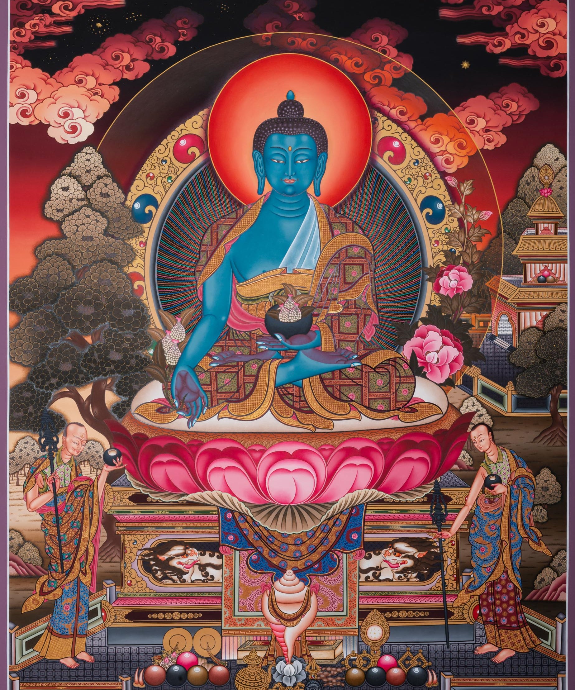 Medicine Buddha Thangka - Sacred Tibetan Art