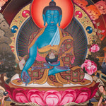 Medicine Buddha Thangka - Sacred Tibetan Art