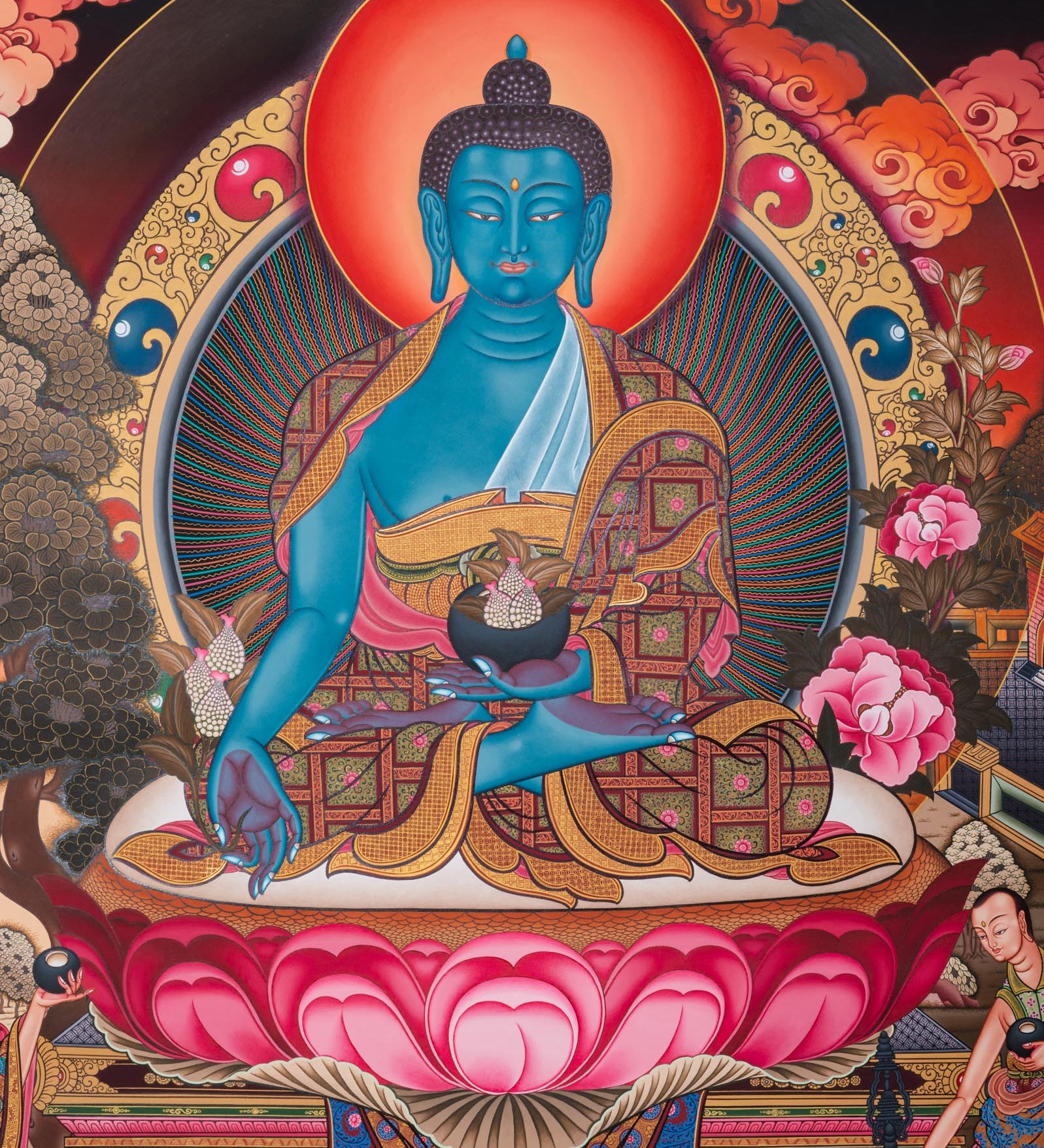 Medicine Buddha Thangka - Sacred Tibetan Art