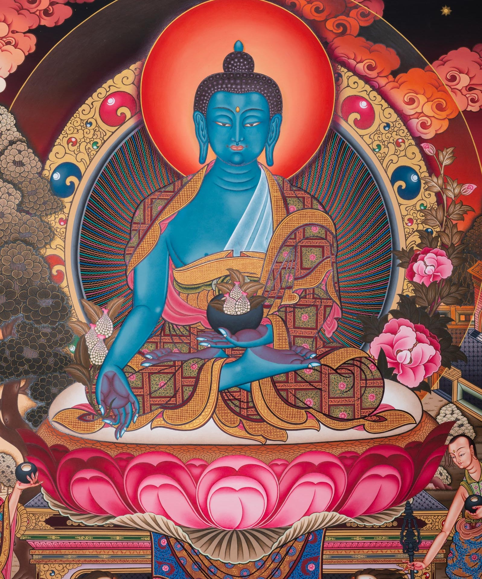 Medicine Buddha Thangka - Sacred Tibetan Art
