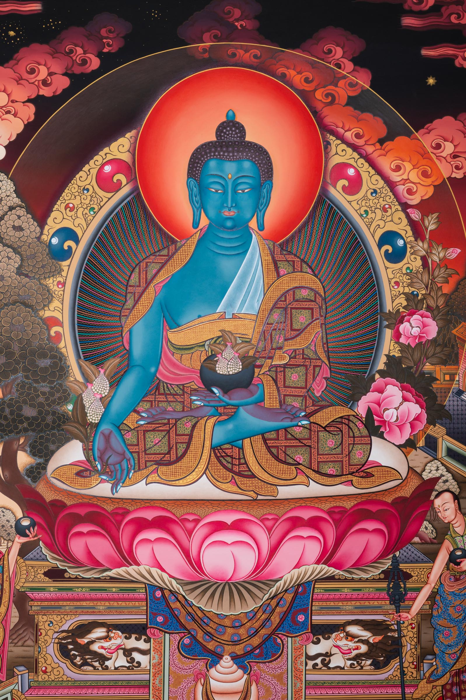 Medicine Buddha Thangka - Sacred Tibetan Art