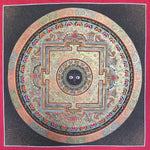 Mandala Thangka Painting with Eye Of Zambala for wall hanging decor.