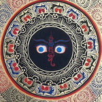Round Mandala Thangka Painting for wall hanging decor.