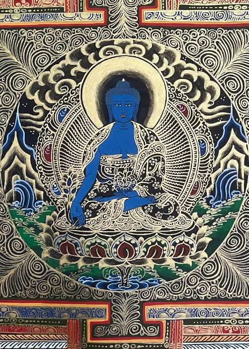 Deity Round Mandala Thangka  - Tibetan Art