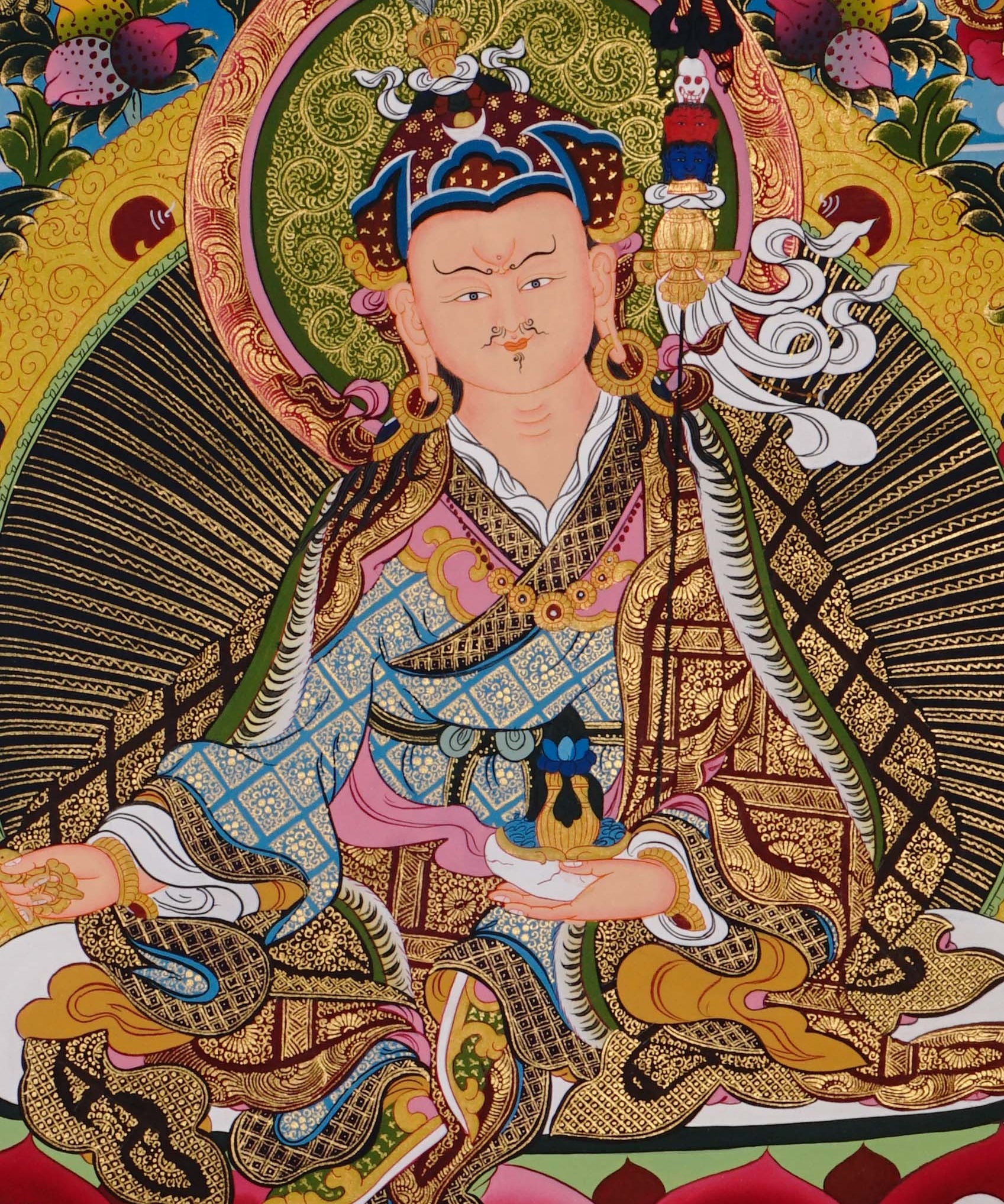 guru rinpoche thangka painting handmade in nepal