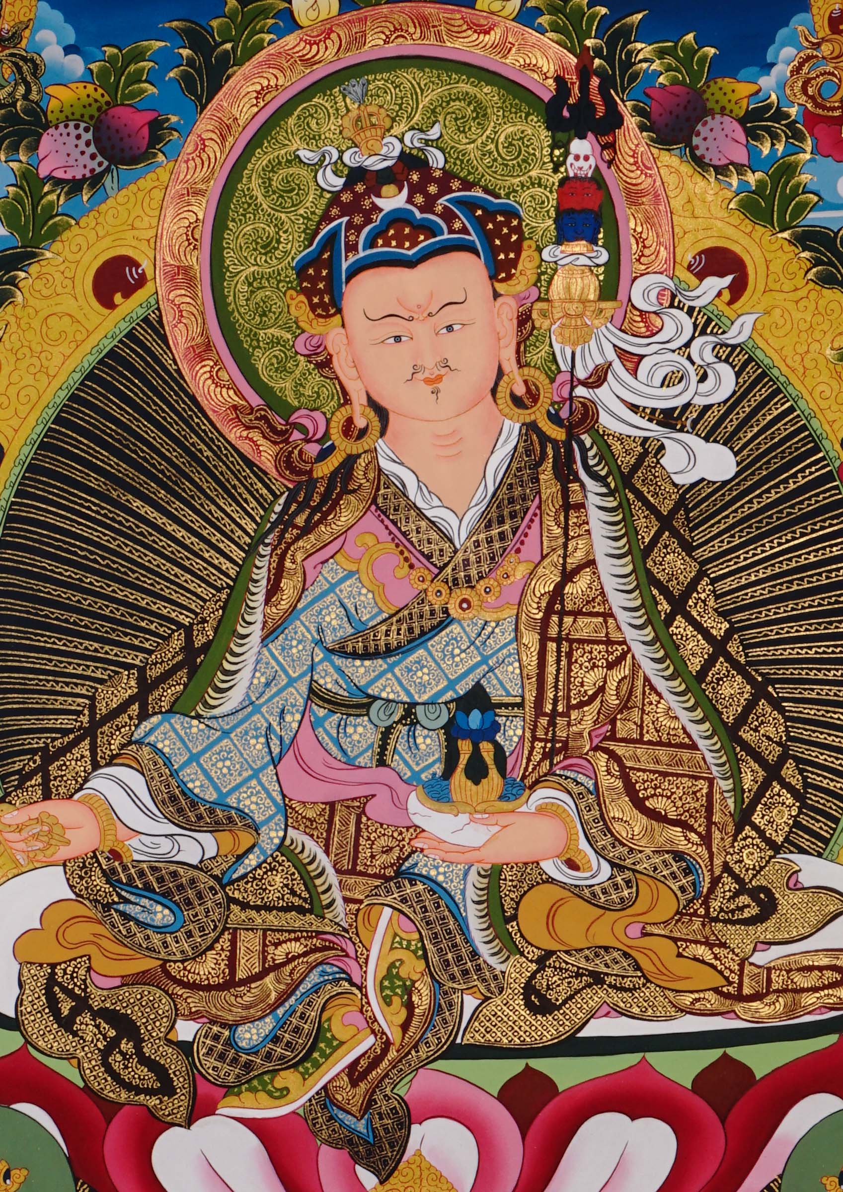 guru rinpoche thangka painting handmade in nepal