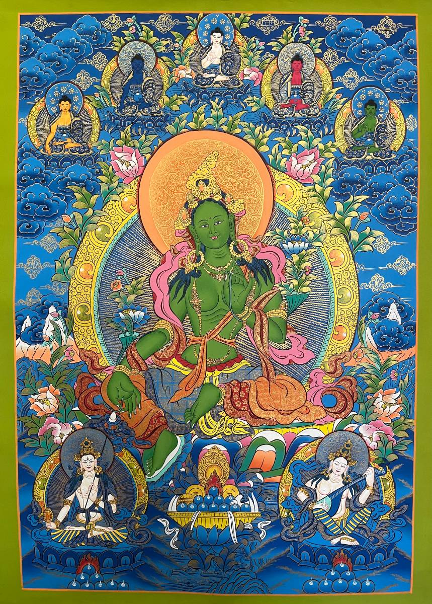Green Tara Thangka - Tibetan Painting 
