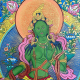 Green Tara Thangka - Tibetan Painting 