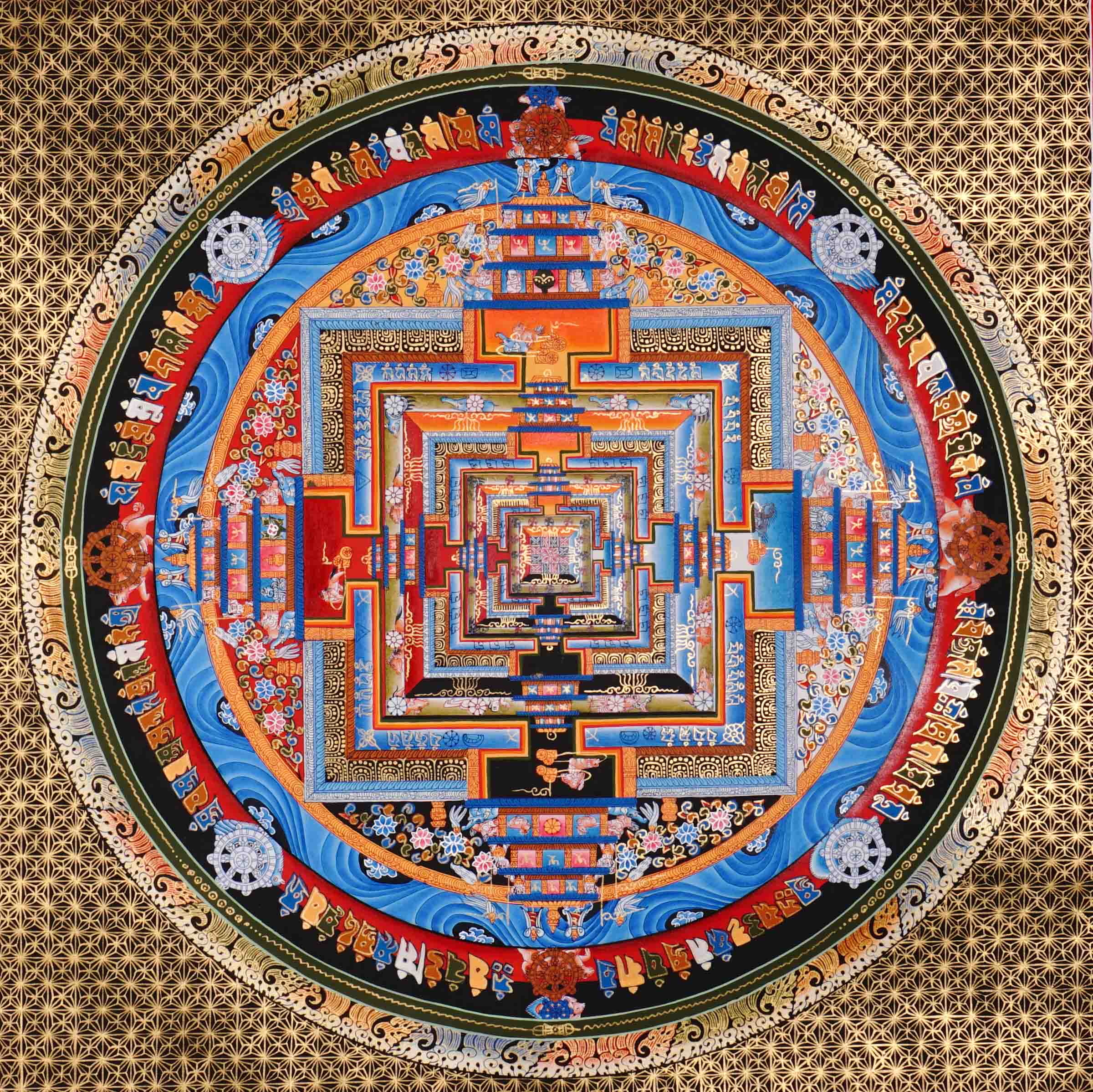  Kalachakra Mandala Thangka Buddhist Wheel of Time artwork 