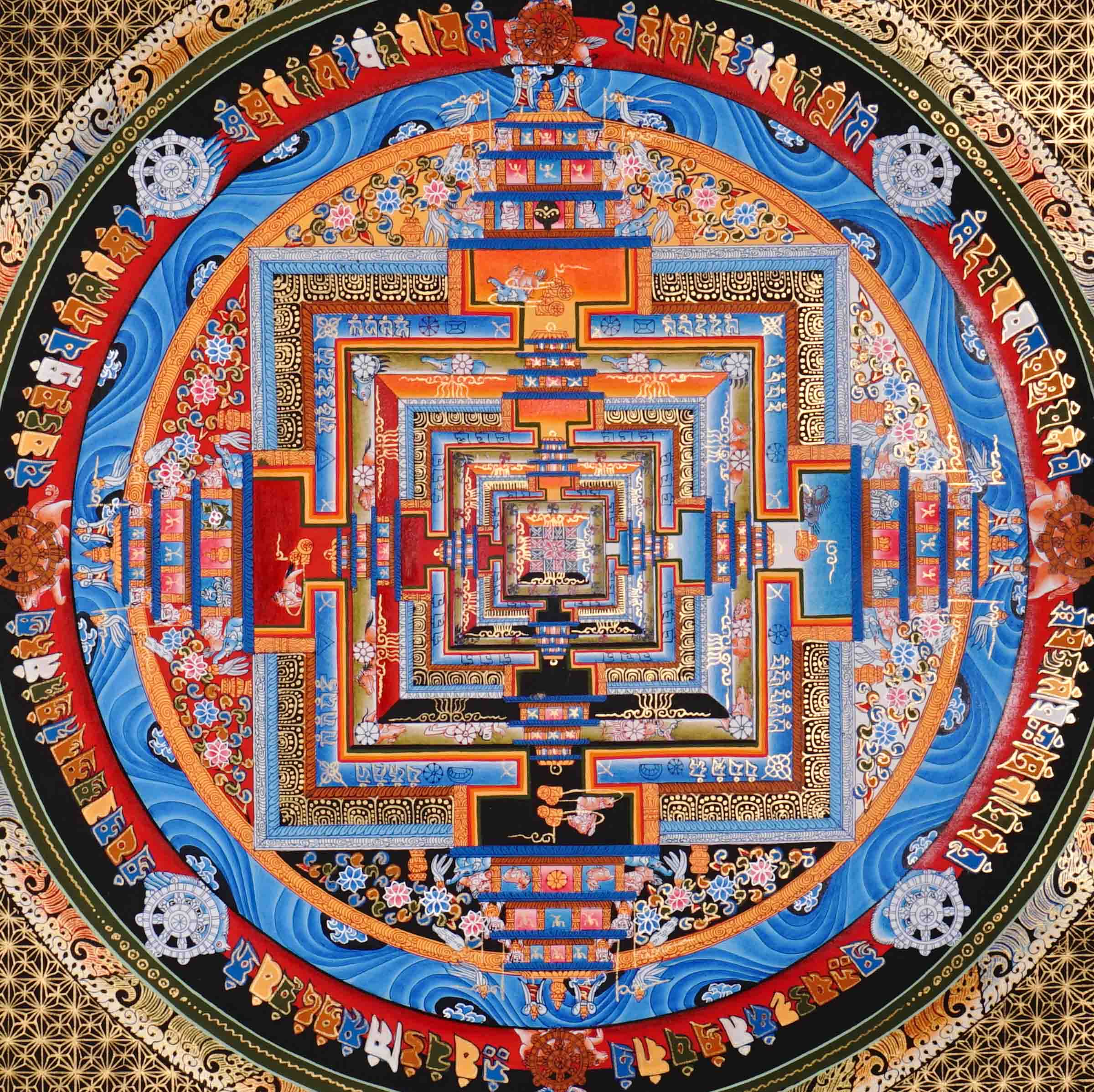  Kalachakra Mandala Thangka Buddhist Wheel of Time artwork 