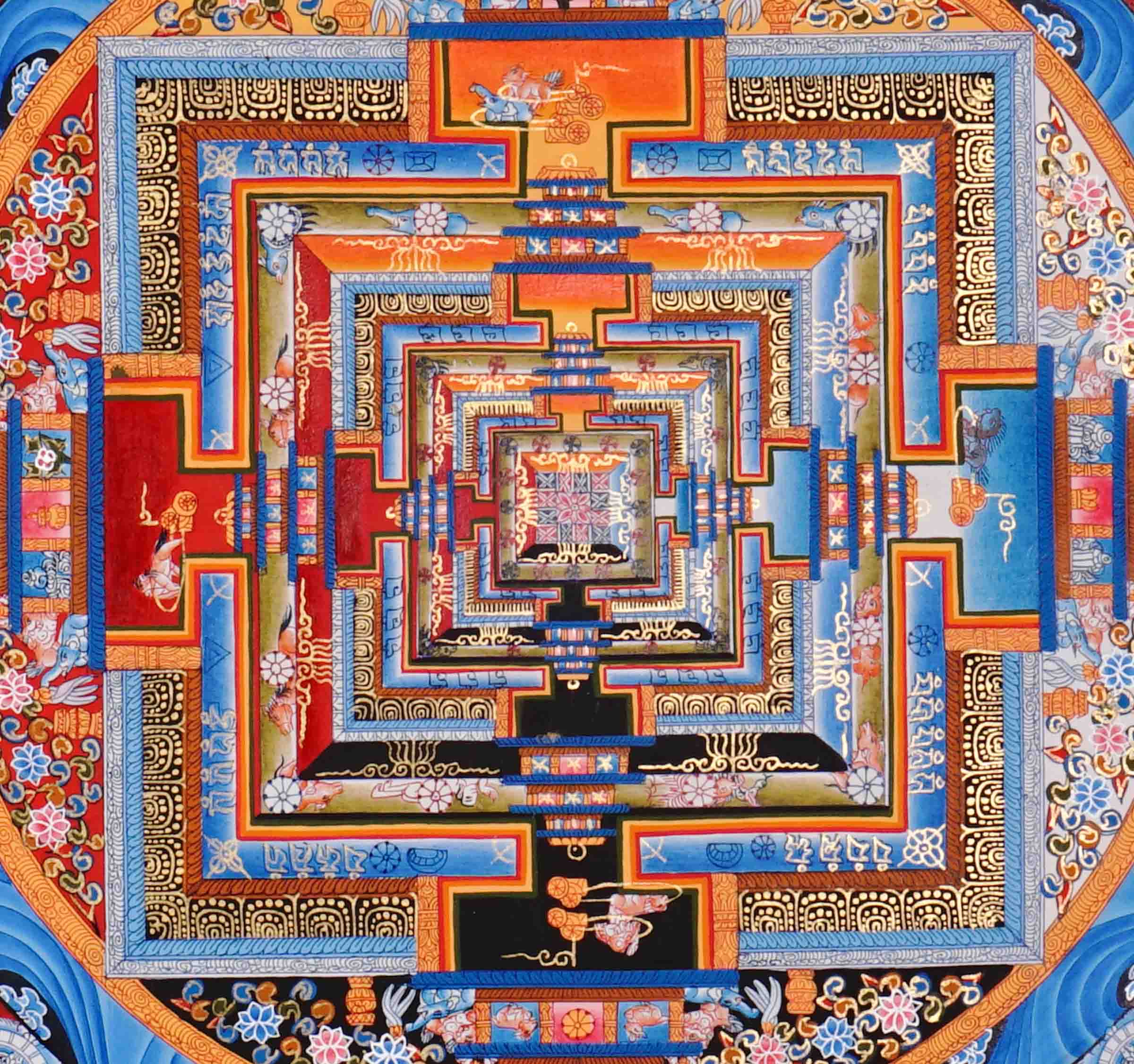  Kalachakra Mandala Thangka Buddhist Wheel of Time artwork 
