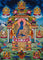 sacred medicine buddha thangka with temple background