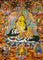 Five Singh Zambhala thangka with Yellow Zambhala riding snow lion
