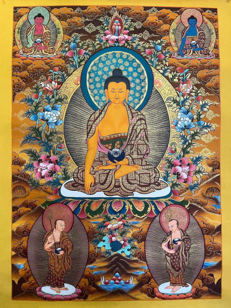 Shakyamuni Buddha Thangka - Handpainted Art