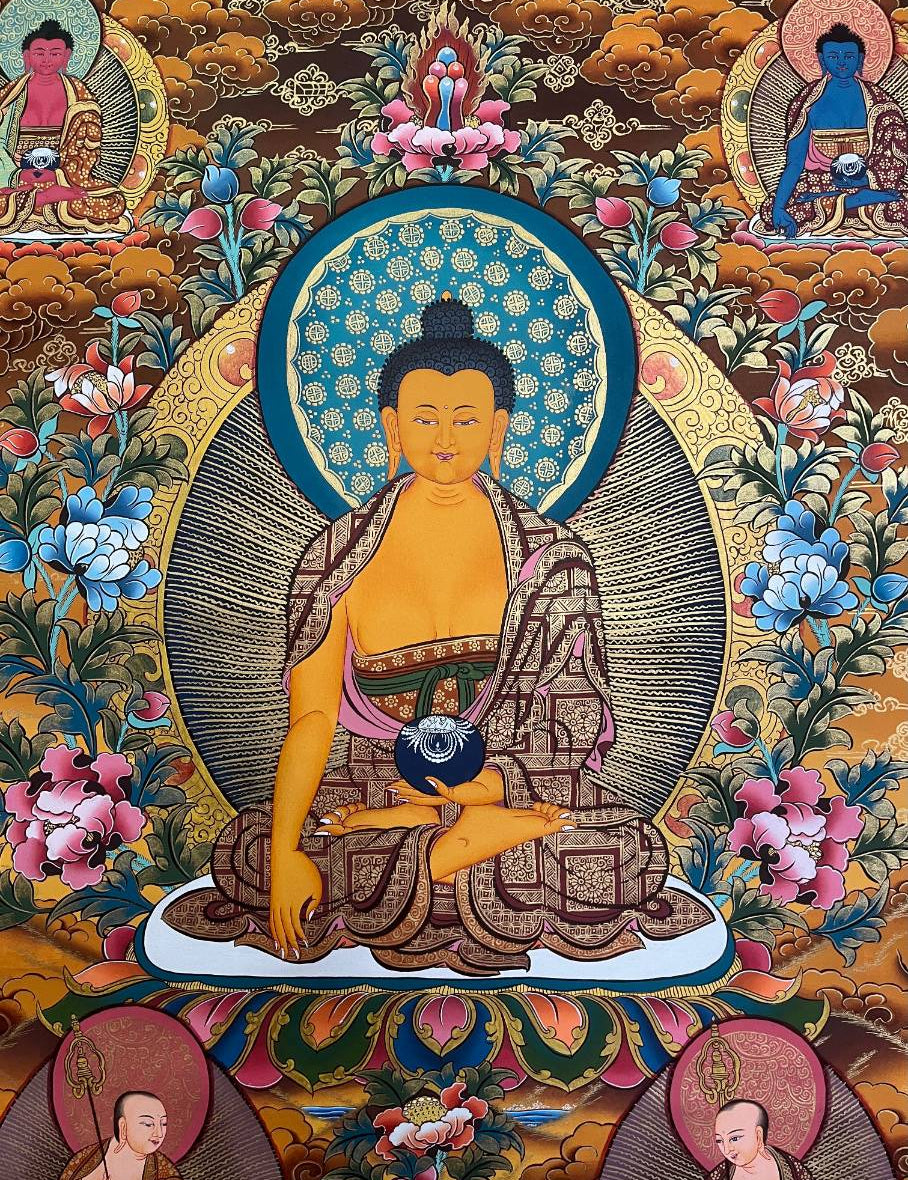 Shakyamuni Buddha Thangka - Handpainted Art