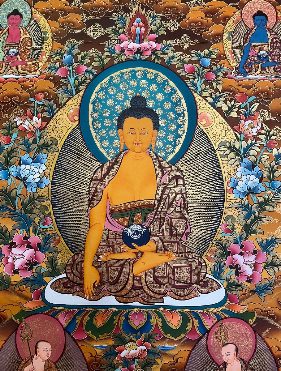 Shakyamuni Buddha Thangka - Handpainted Art