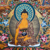 Shakyamuni Buddha Thangka - Handpainted Art