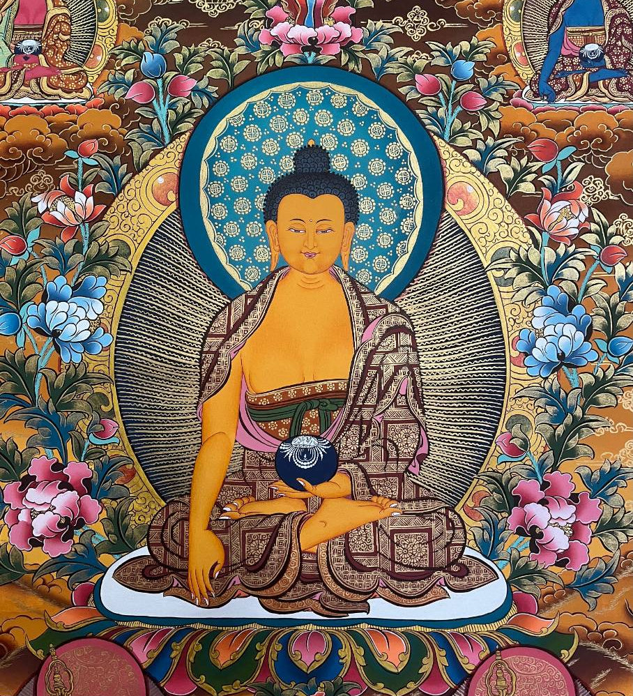 Shakyamuni Buddha Thangka - Handpainted Art