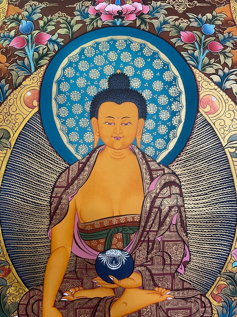 Shakyamuni Buddha Thangka - Handpainted Art