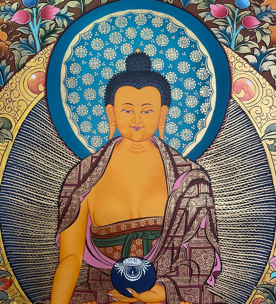 Shakyamuni Buddha Thangka - Handpainted Art
