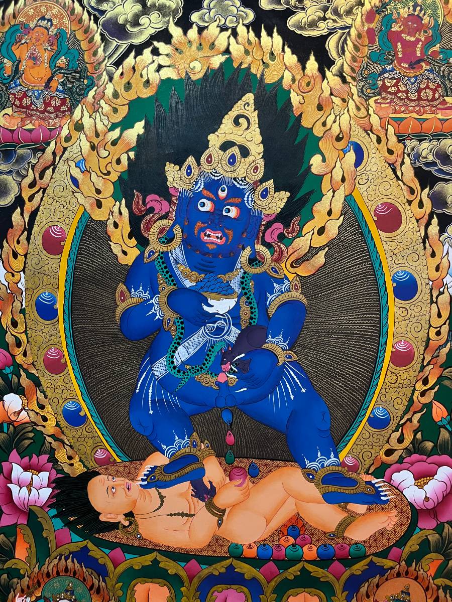 Black Zambala Thangka Painting 